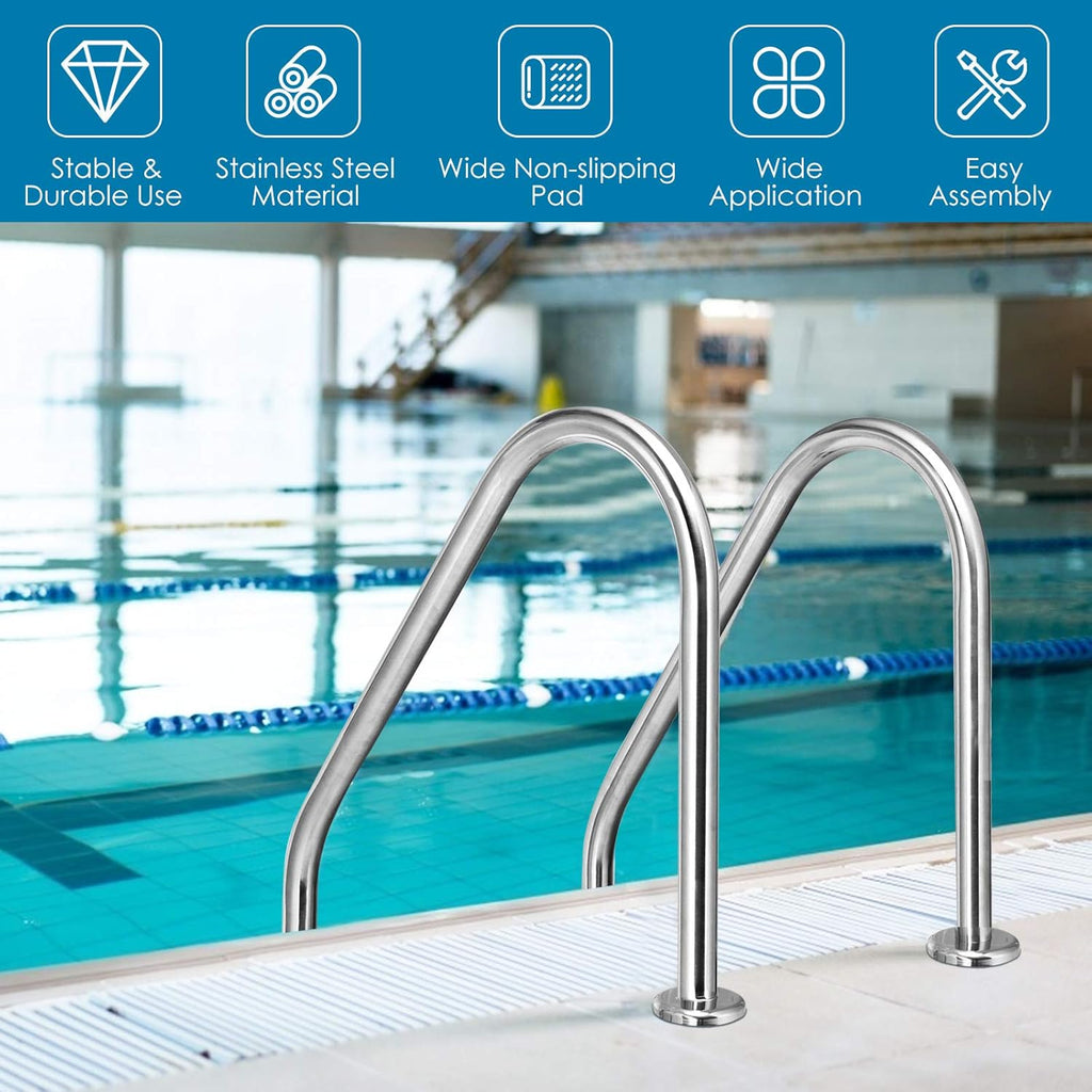 Inground 2-Step Non-Slip Stainless Steel Ladder B3448