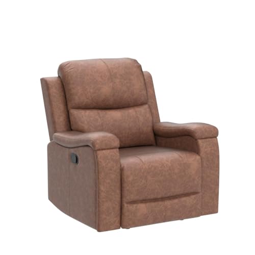 Red Brown Leather Manual Recliner Chair P94973