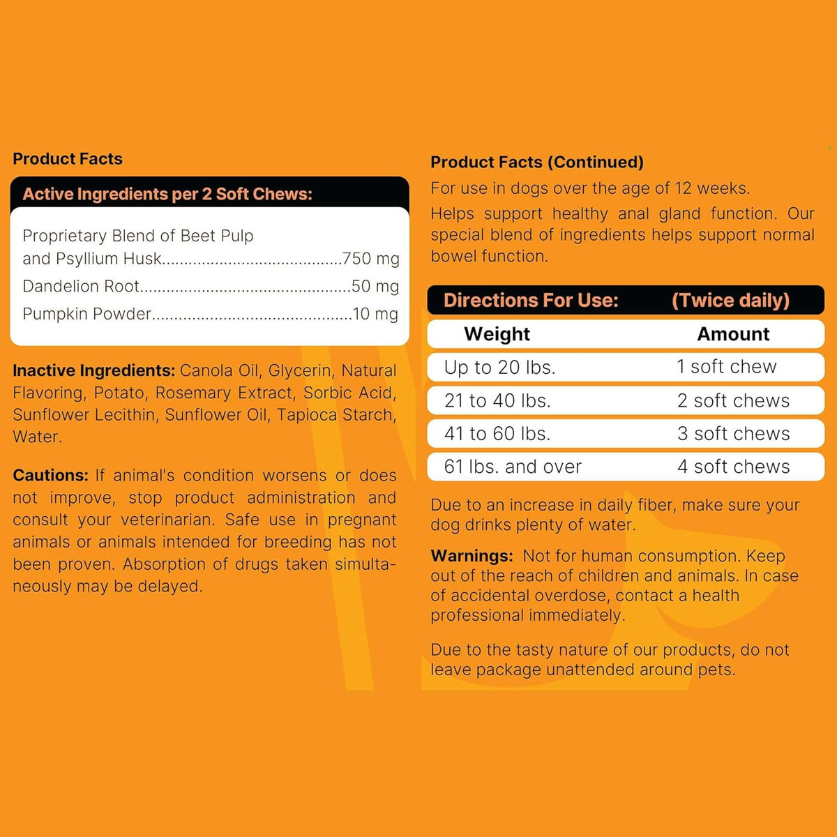 120 Delicious Soft Chews for Dogs with Pumpkin Powder V672