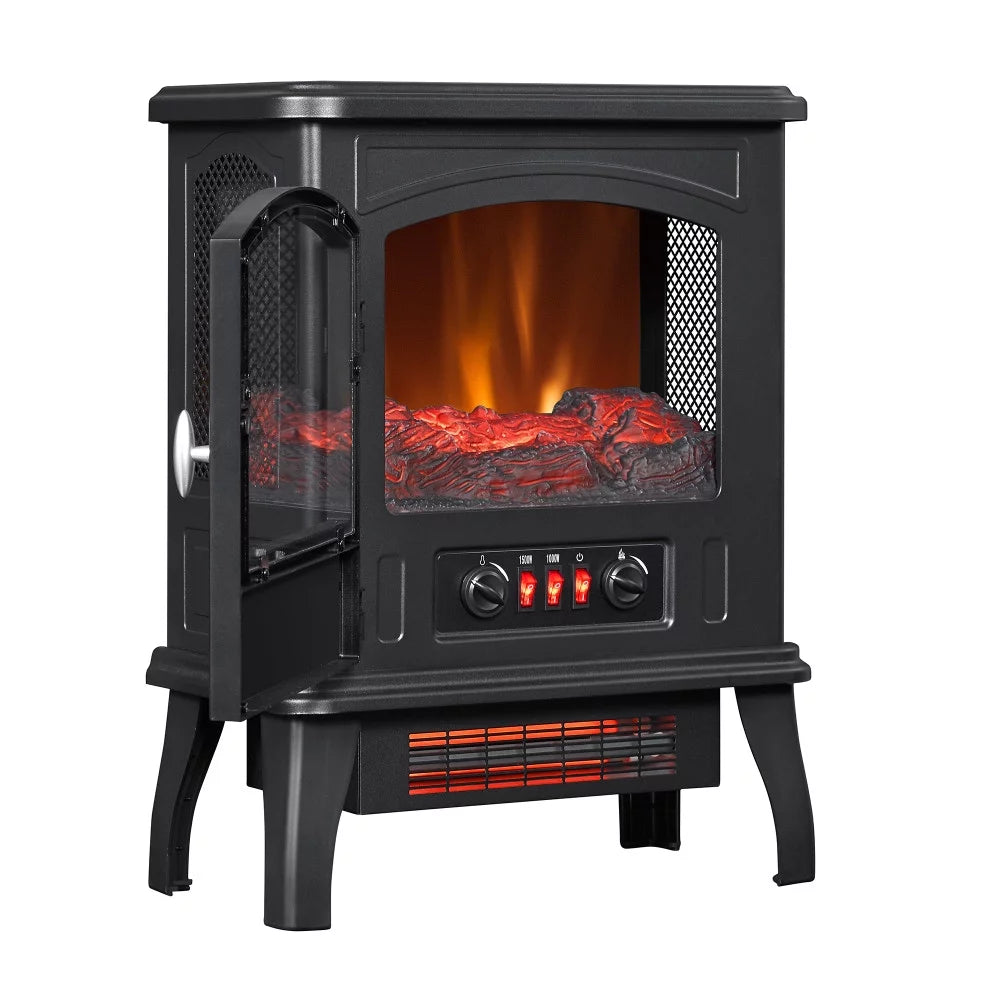 Black Infrared Quartz Electric Fireplace Stove Heater K277
