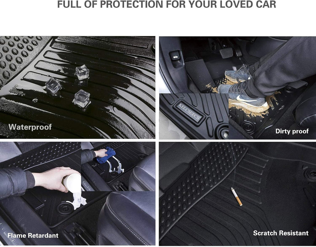 Custom Waterproof All Weather TPE Car Floor Mats Full Set Black V30482