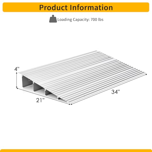 3" Rise Aluminum Door Threshold Ramp with Non-slip Surface P287873
