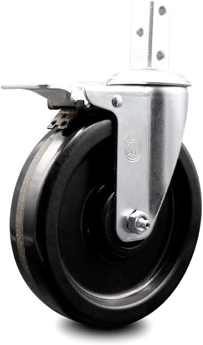 Swivel Square Stem Caster Set 4 with Black Phenolic Wheel K9524