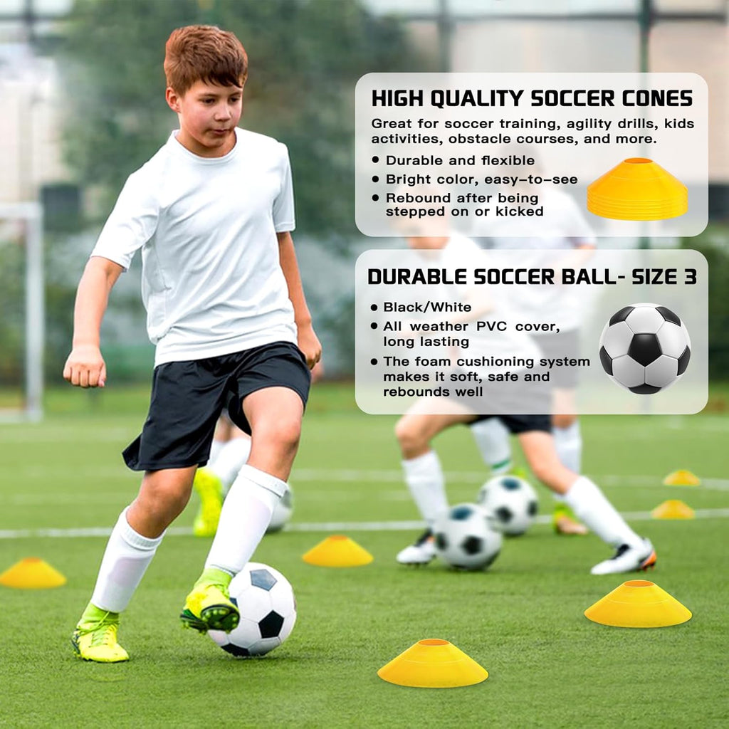 2 Set 4x3 ft Portable Pop Up Soccer Net with Soccer Ball I377