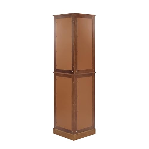 Walnut Glass Corner Curio Cabinet with Lights R22930