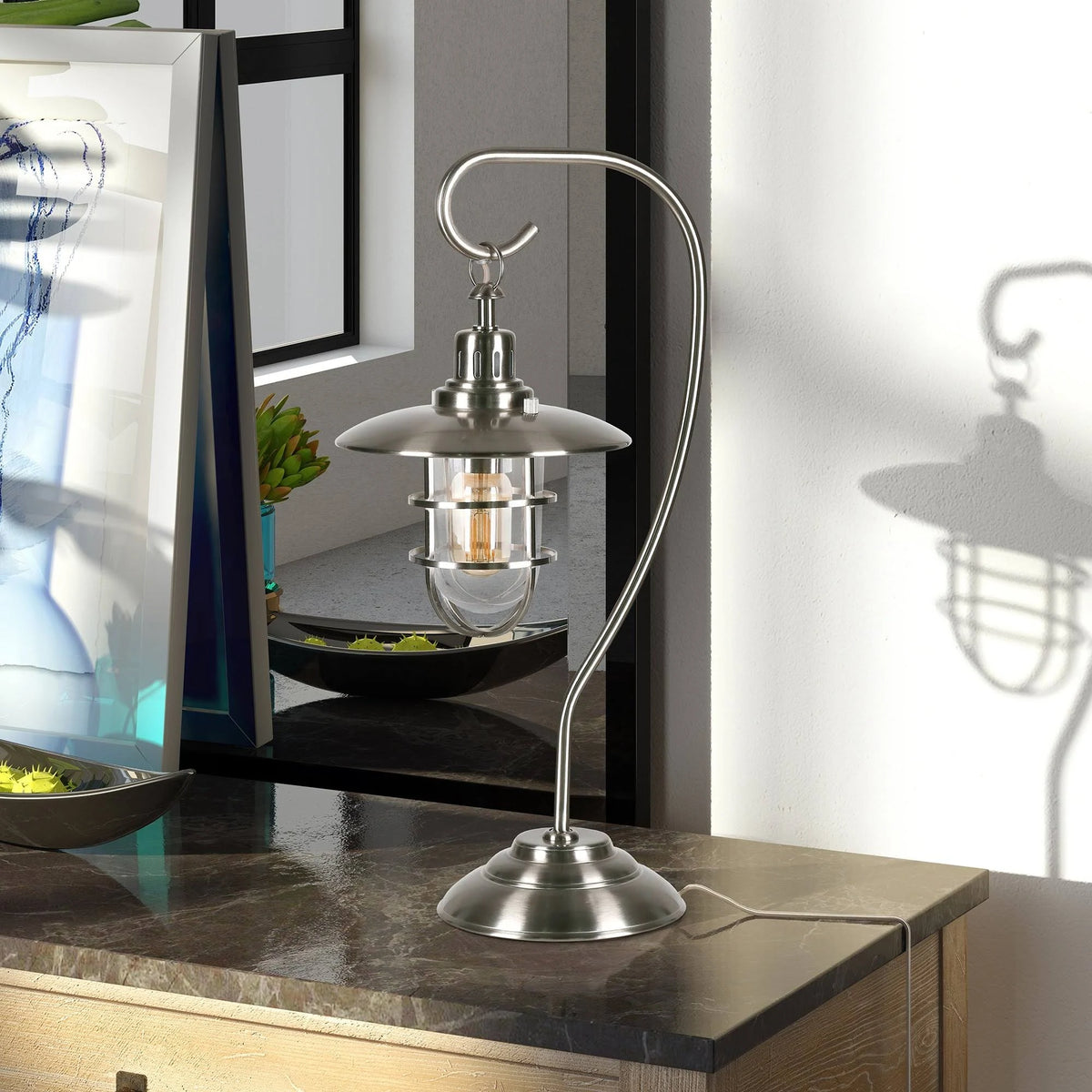 Blackened Bronze Lantern Lamp Y356