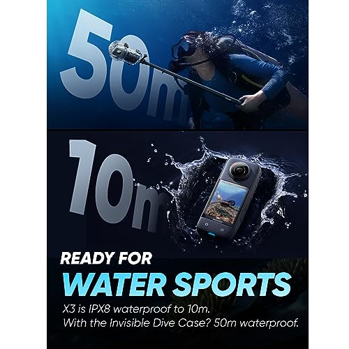 Waterproof 360 Action Camera with 48MP Sensors, 5.7K 360 Video E63807
