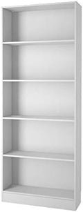 White 5 Shelf Contemporary Bookcase J827