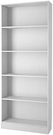 White 5 Shelf Contemporary Bookcase J827