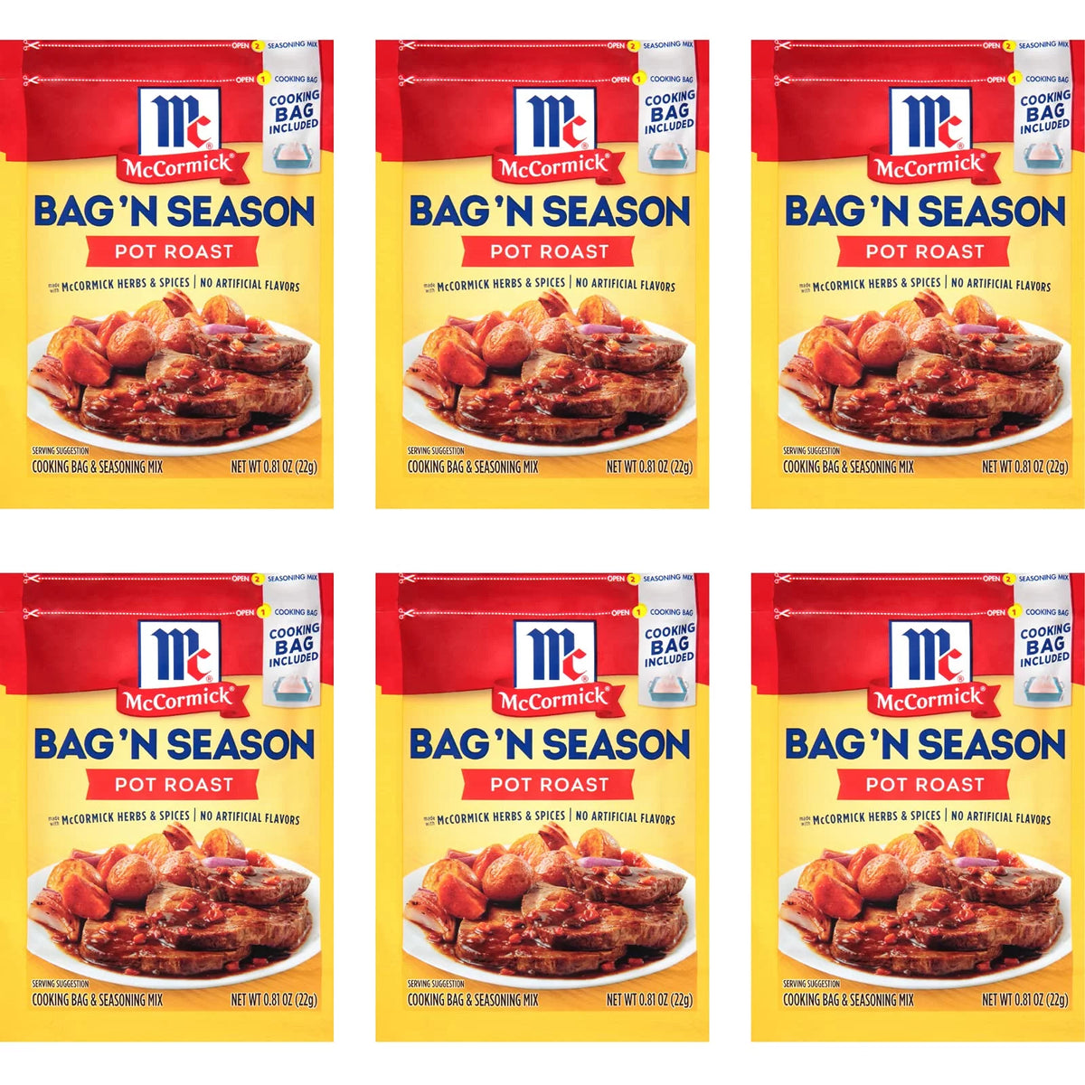 0.81 Oz Pot Roast Seasoning Bag, 6 Pk M4216