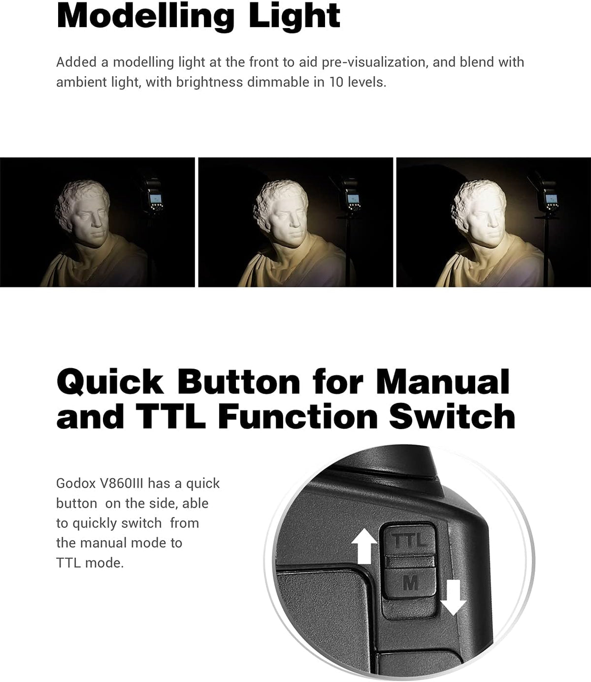 Camera Flash with Adjustable Modeling Light P56834