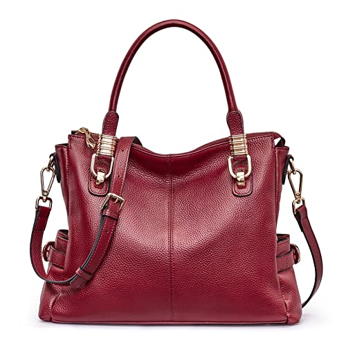 Soft Genuine Leather Satchel Tote Shoulder Bag P4588