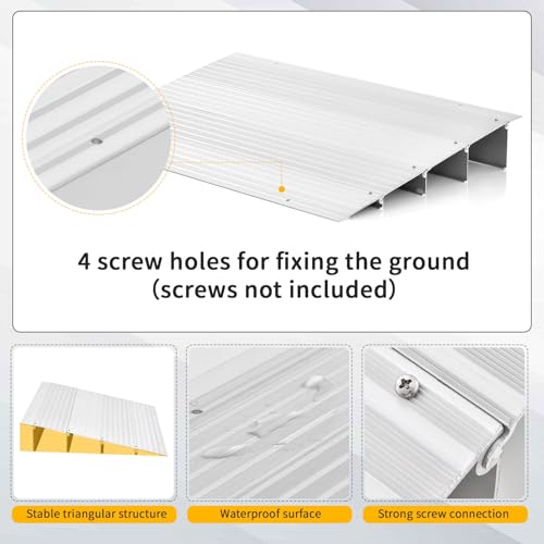 3" Rise Aluminum Door Threshold Ramp with Non-slip Surface P287873