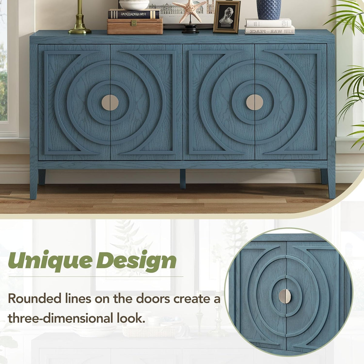 60" Storage Cabinet with Metal Handle W892975