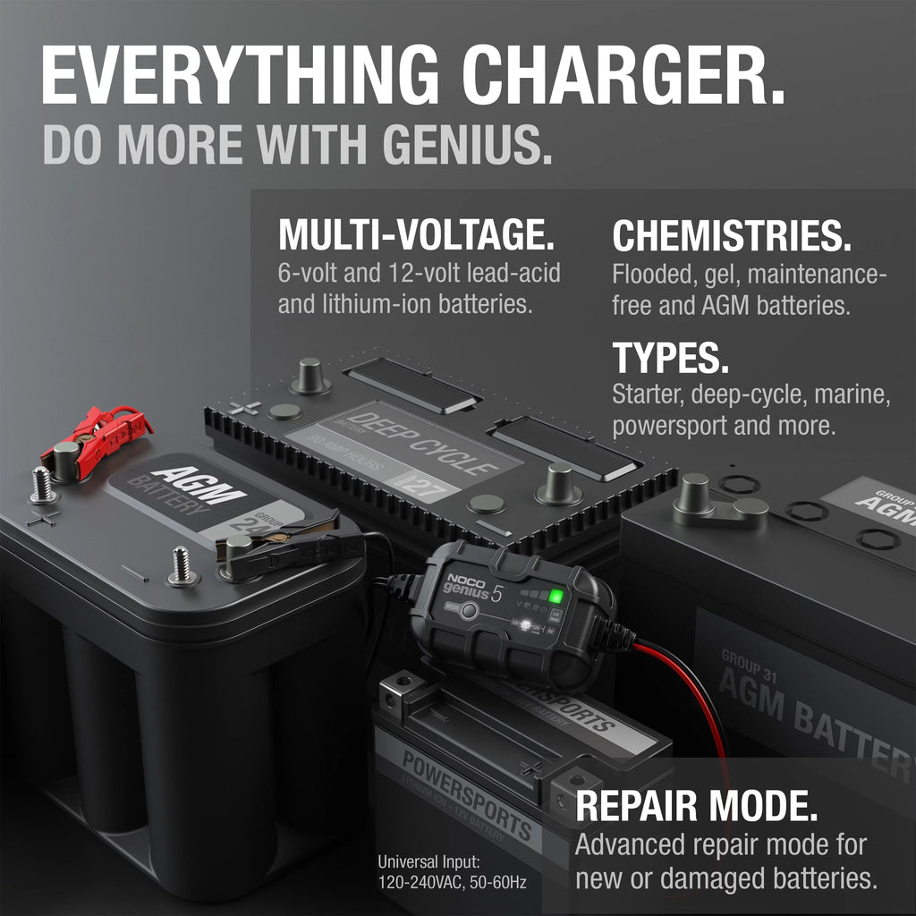 6V/12V 5A Smart Battery Charger and Maintainer S5316