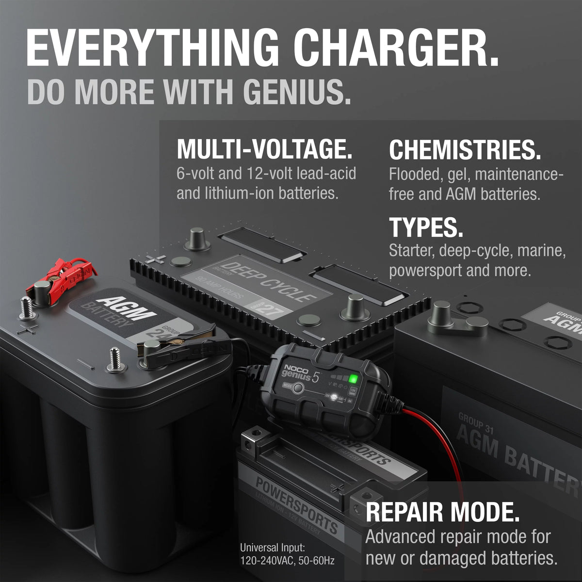 6V/12V 5A Smart Battery Charger and Maintainer S5316