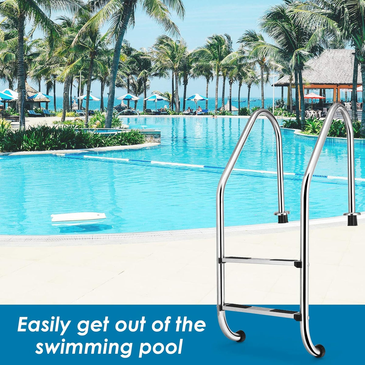 Inground 2-Step Non-Slip Stainless Steel Ladder B3448