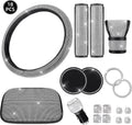 18 Pieces Bling Car Accessories Set W551669