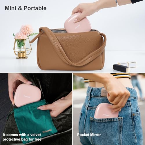 Compact LED Magnifying Travel Makeup Mirror 4 inches 1X/10X Magnification Double Sided USB Rechargeable White L356822
