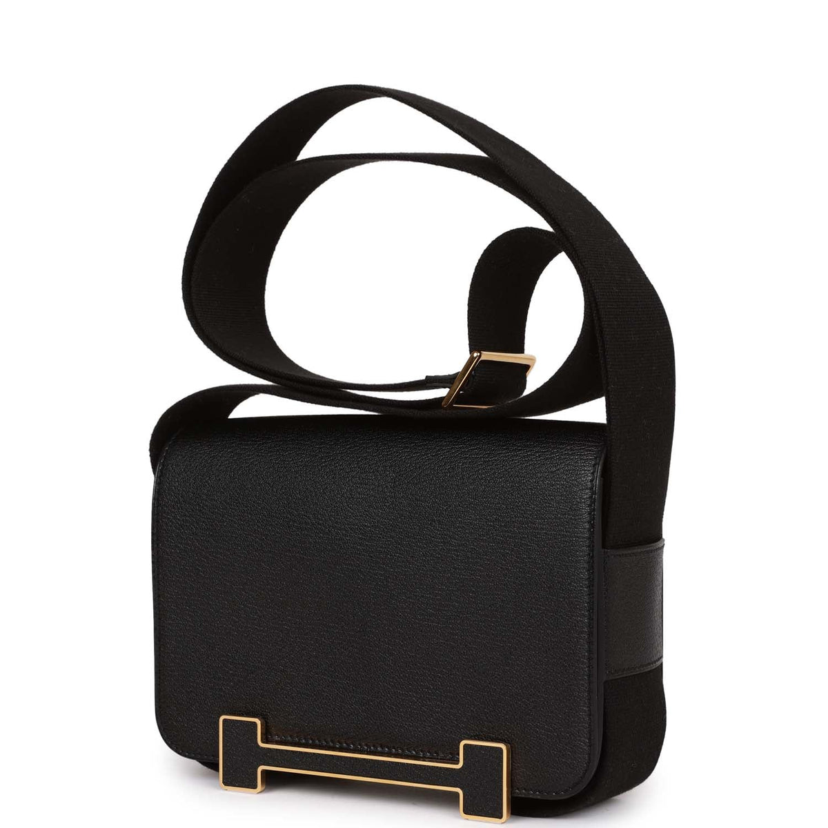 Black Chevre Gold Hardware Geta K830484