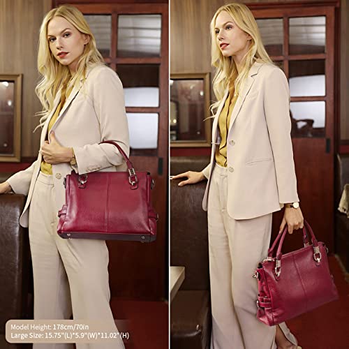 Soft Genuine Leather Satchel Tote Shoulder Bag P4588