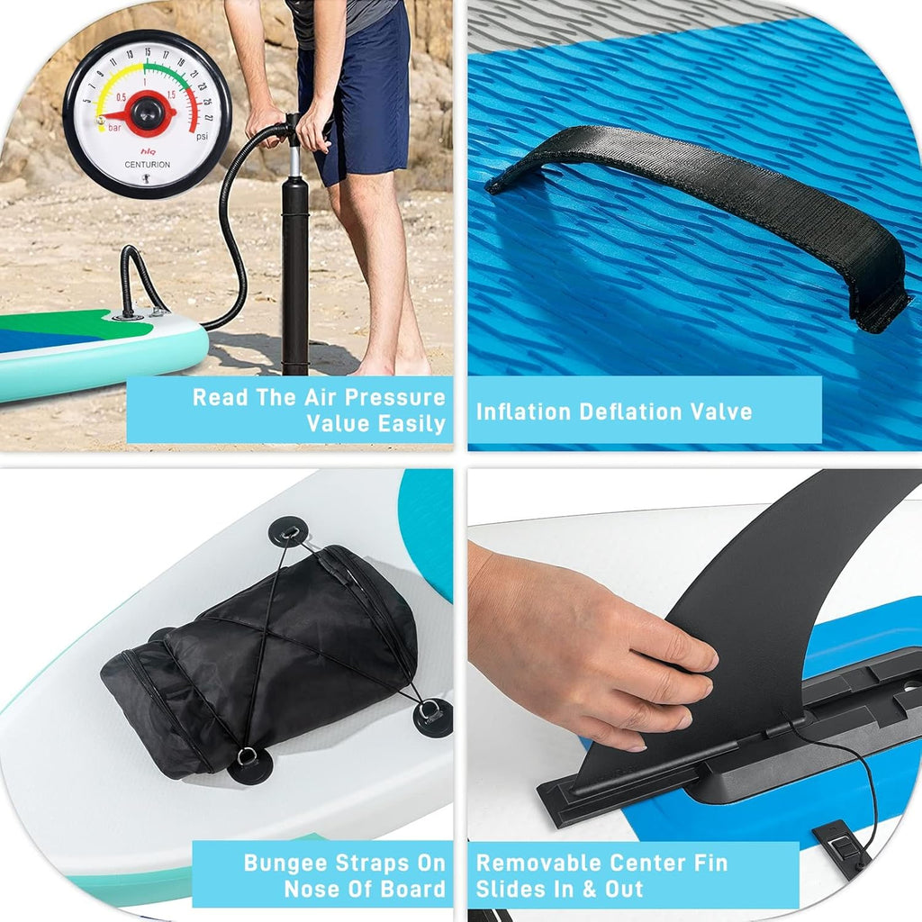 Inflatable Stand Up Paddle Board with Adjustable Paddle, Pump, Leash & Carry Bag E667
