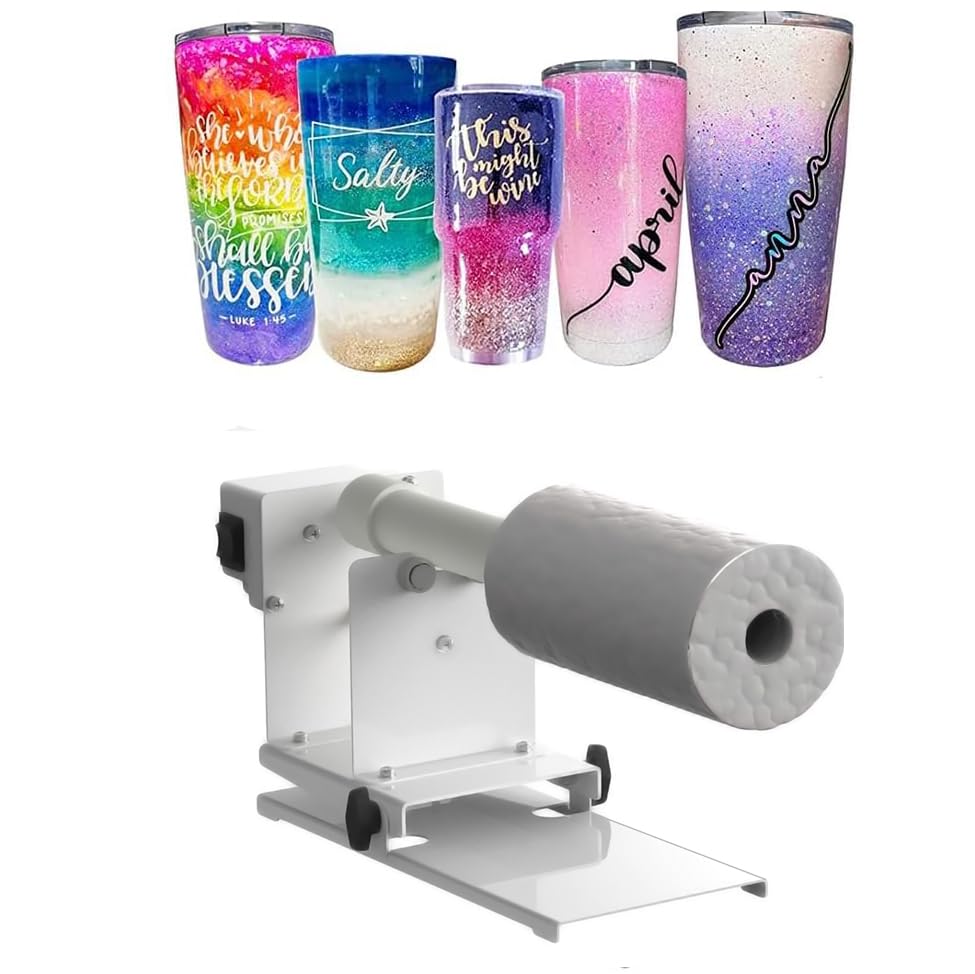 Tilting Cup Turner with 2 Ways Rotation and dust-Proof Cover Tumbler Spinner Kit B343163