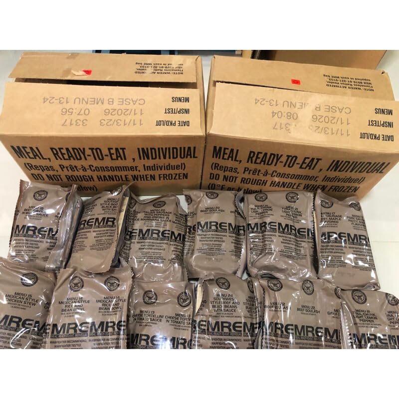 24 full food packs Military meals ready to eat with heater Z73698