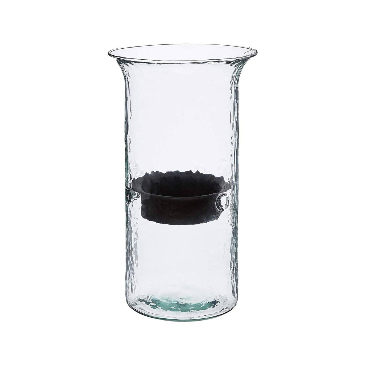 Glass Hurricane Candle Holder with Metal Insert H832622