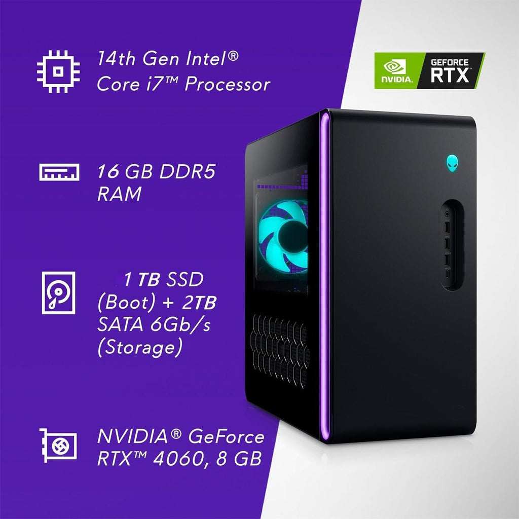 14th Gen Intel i7-14700F GeForce RTX 4060 8GB 16GB DDR5 1TB SSD 2TB HDD Gaming Desktop A2477