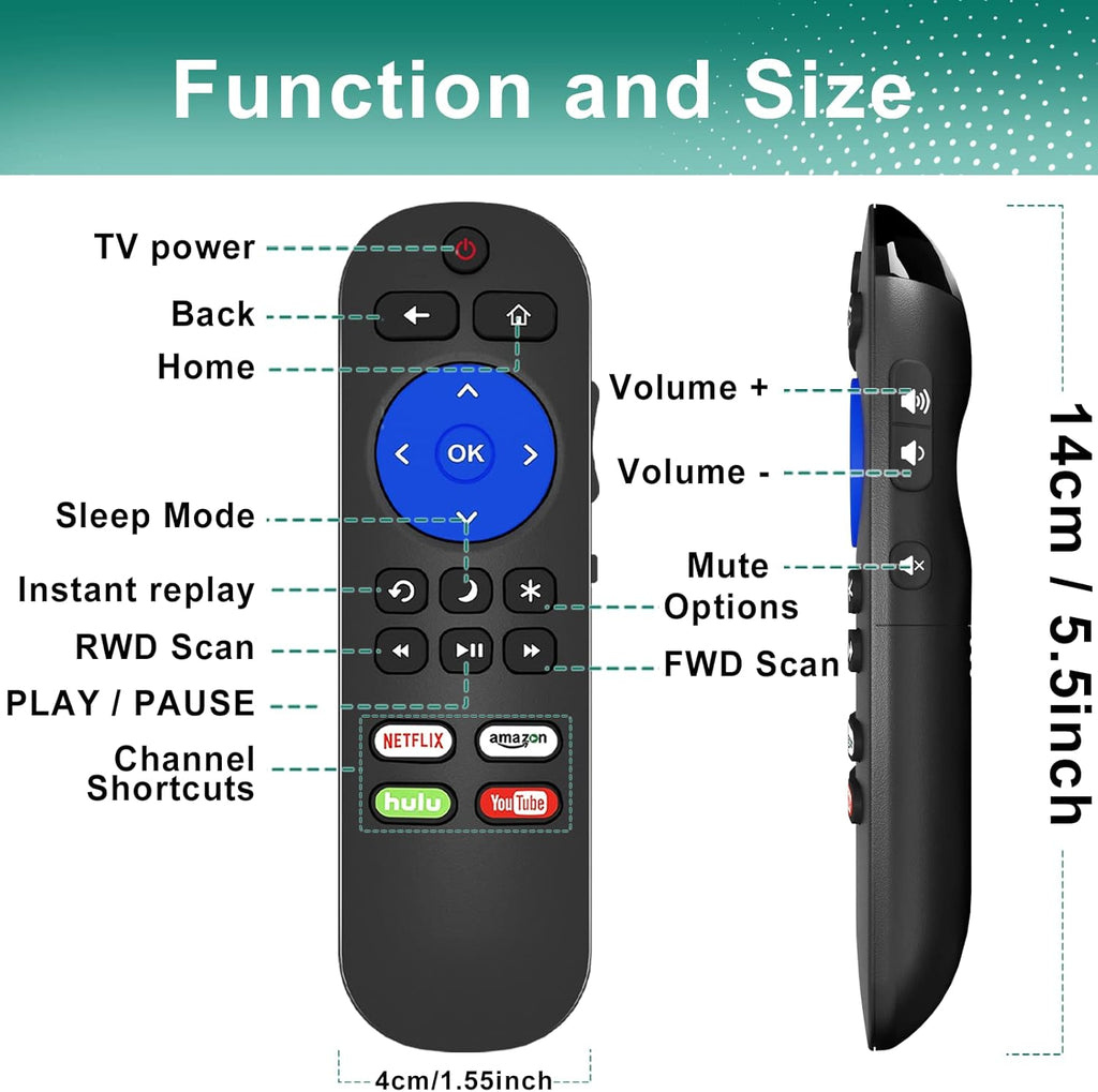 Pack of 2 Universal Remote for Roku TV F68876