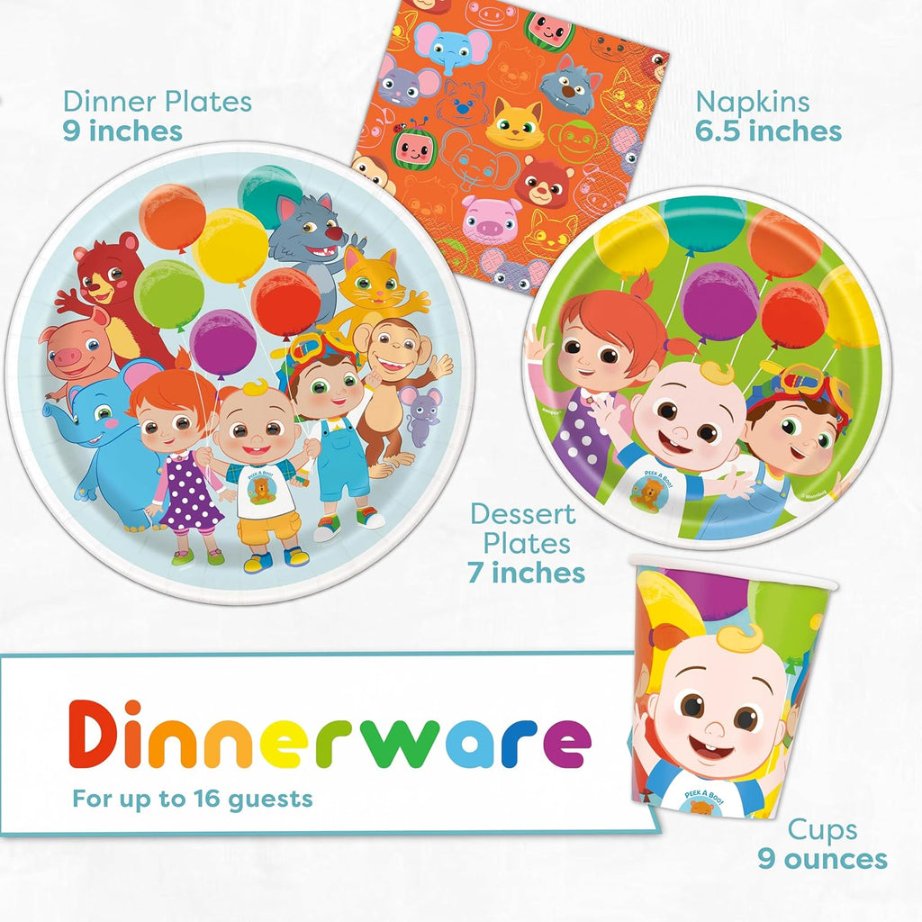 Party Supplies Set Serves 16 Guests with Banner, Table Cover, Plates, Napkins, Cups and Sticker E51935