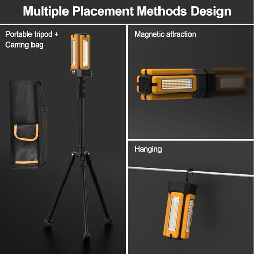 Rechargeable Solar Work Light with Folding Stand and Carrying Bag B567225
