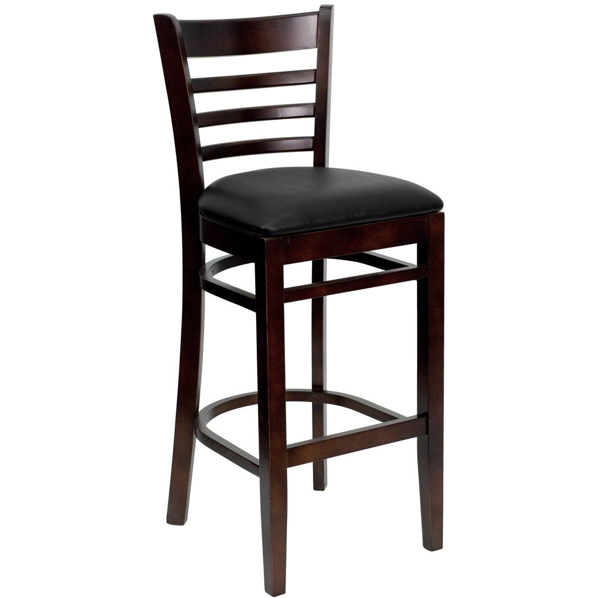 Walnut Wood Ladder Back Barstool E448737