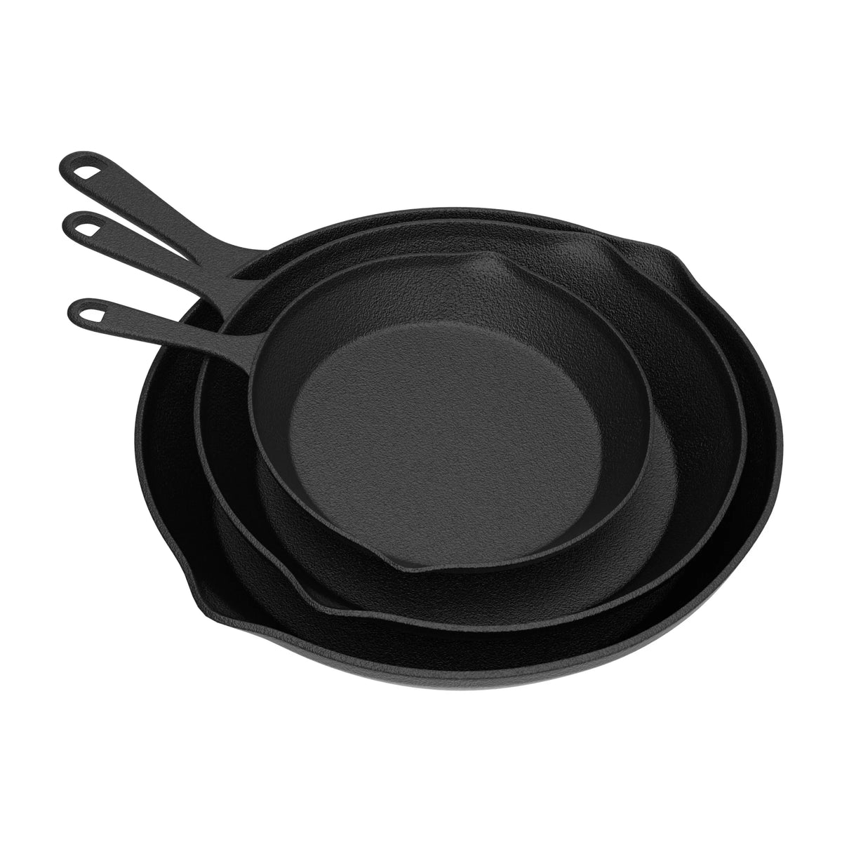 Cast Iron Pre-Seasoned Nonstick Skillets Set of 3 J262112
