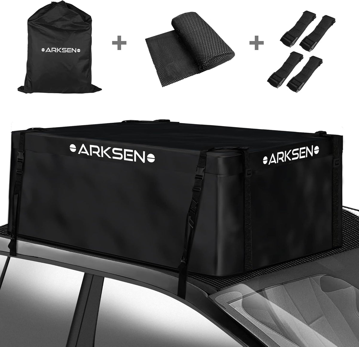 Extra-Wide 21 Cubic Feet Waterproof Rooftop Cargo Carrier Bag with 8 Reinforced Straps X144
