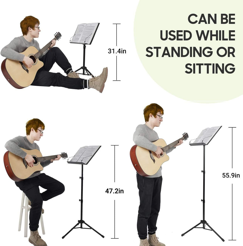 2 in 1 Foldable Sheet Music Stand with Carrying Bag U342