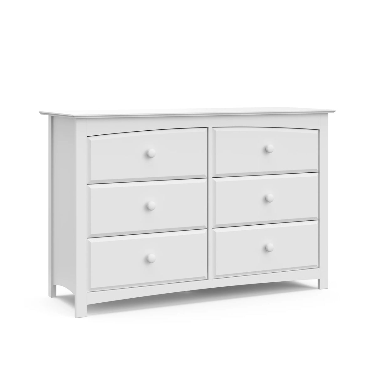 White 6 Drawer Double Dresser D1282
