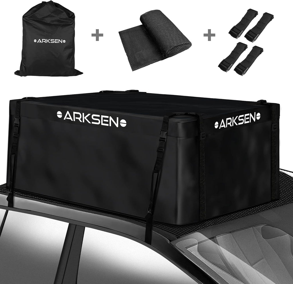 Extra-Wide 21 Cubic Feet Waterproof Rooftop Cargo Carrier Bag with 8 Reinforced Straps X144