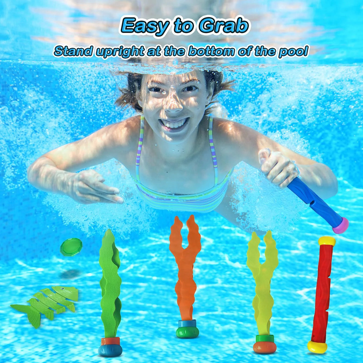 31 Pcs Pool Diving Toys with Storage Bag D430