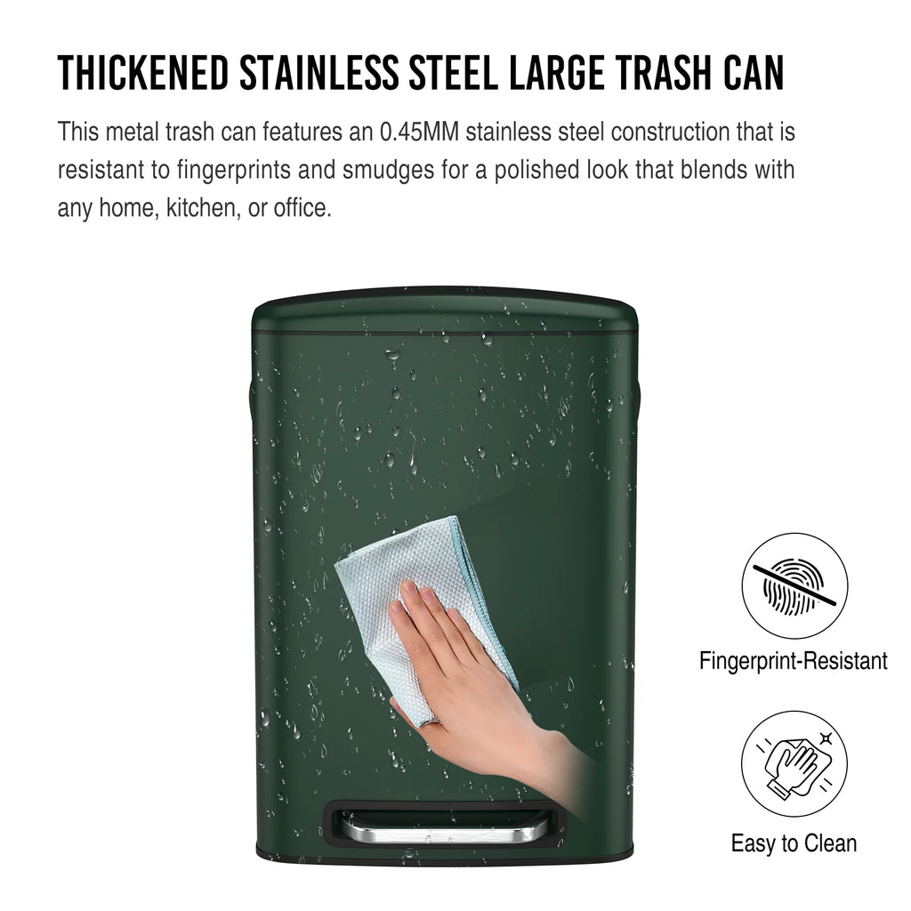13 Gallon 50L Stainless Steel Trash Can with Lid Q6898