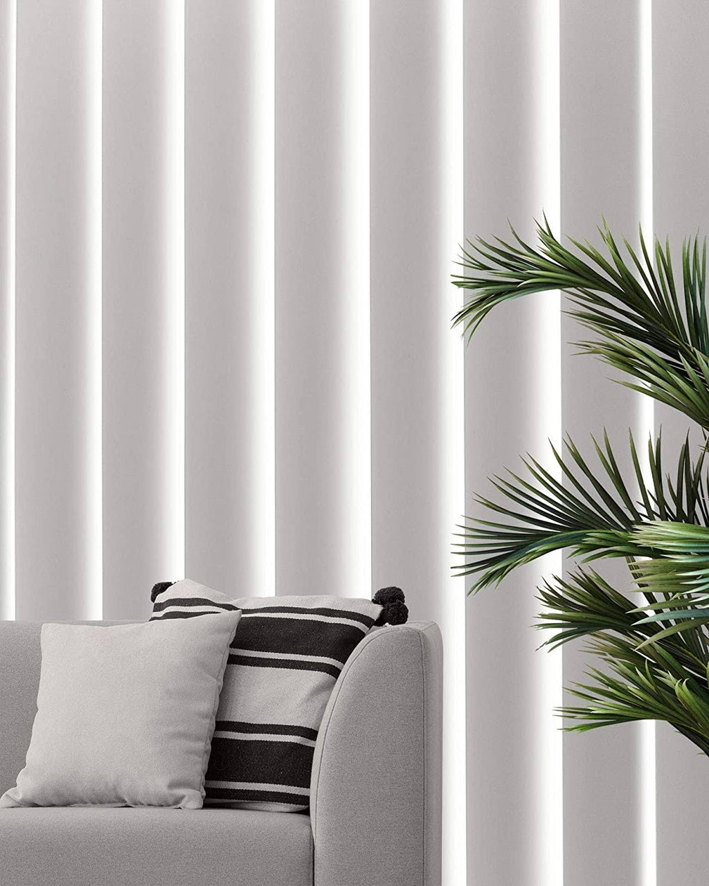 White Cordless Vertical Window Blinds, 78 inch x 84 inch B3865