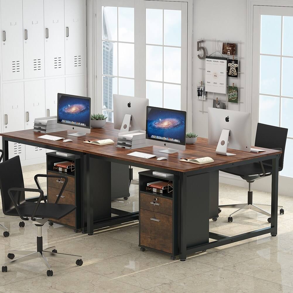 Black 2 Drawer Mobile File Cabinet with Lock F9345