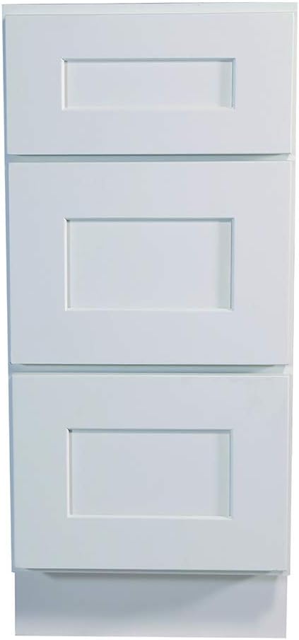 White Shaker 15-Inch Drawer Base Cabinet N628