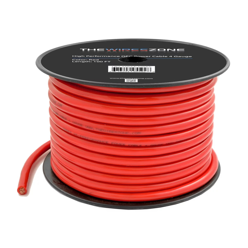 4 Gauge 100ft Oxygen-Free Copper Power Cable O123