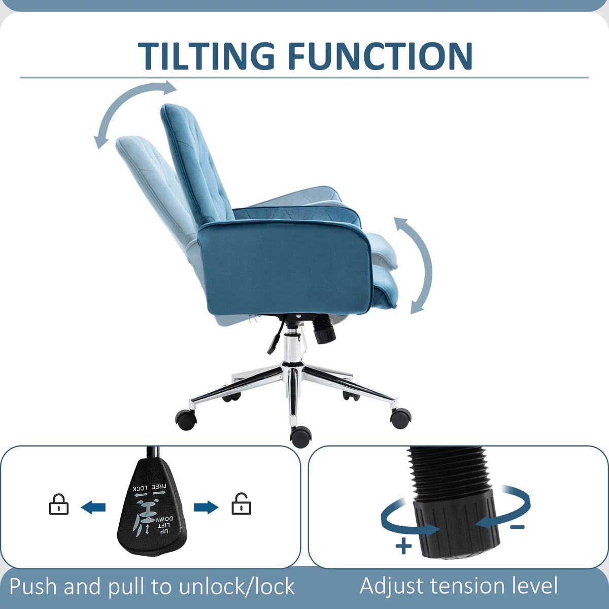 Blue Adjustable Swivel Task Chair V4243