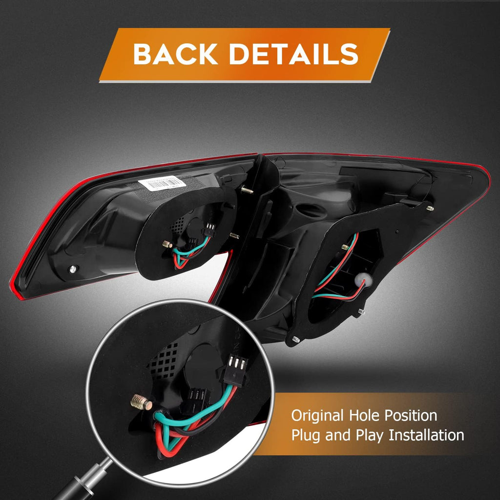 Tail Light Assembly Black Housing Red Lens E4434