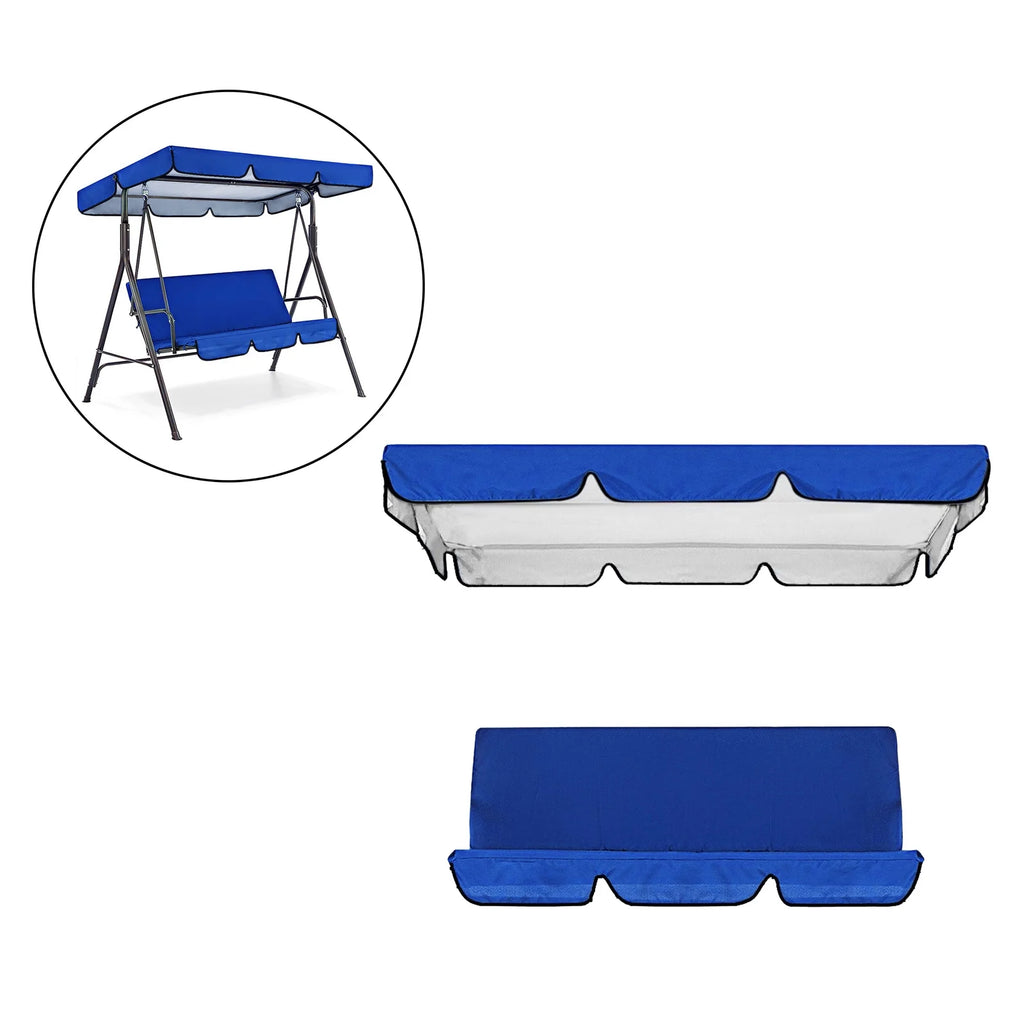 Blue Patio Swing Cushion Set for 3 Seater Swing Chairs Y841