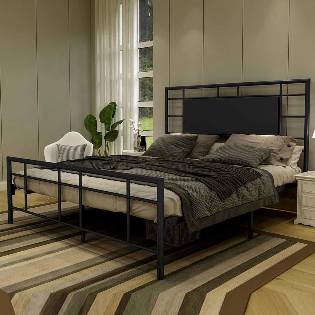 Full Size Gold Metal Platform Bed Frame U437