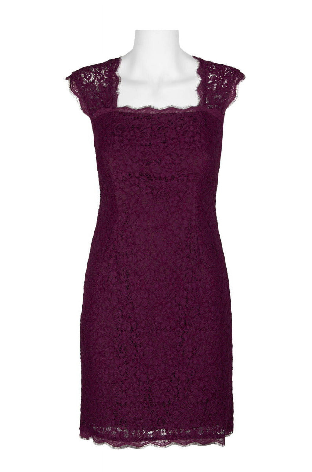 Square Neck Sleeveless Floral Lace Dress A229806